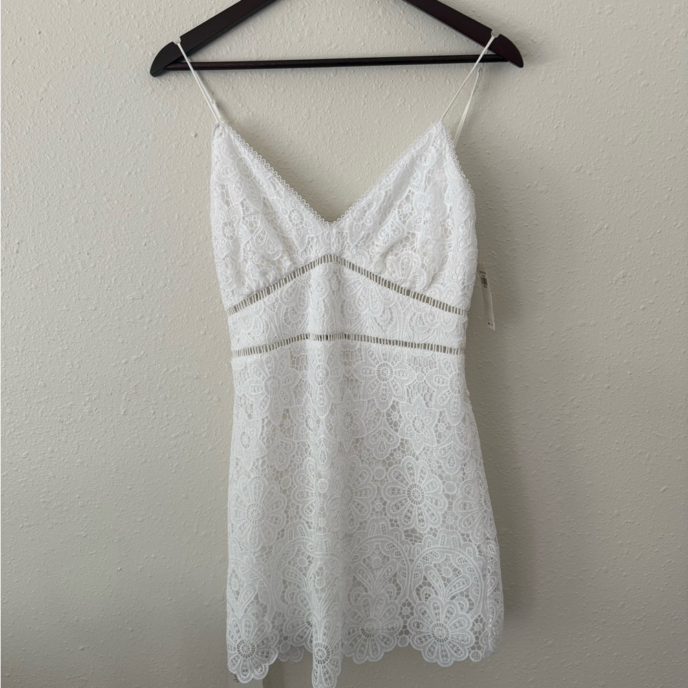 White Lace Abercrombie Spaghetti Strap Dress